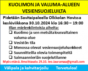 Kuolimo ja valuma-alueen vesiensuojeluilta